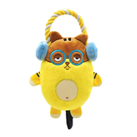 HugSmart Rope Funz Melody Bros Cat Interactive Plush Dog Squeaker Toy image