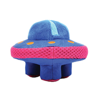 HugSmart Fuzzy Friendz Space Paws UFO Interactive Plush Dog Squeaker Toy image