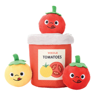 HugSmart Puzzle Hunter Food Party Tomato Can Interactive Dog Squeaker Toy image