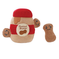HugSmart Puzzle Hunter Food Party Peanut Butter Jar Interactive Dog Squeaker Toy image