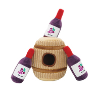 HugSmart Puzzle Hunter Autumn Tailz Wine Barrel Interactive Dog Squeaker Toy image
