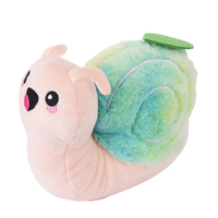 HugSmart Fuzzy Friendz Puppy Garden Snail Plush Dog Squeaker Toy image