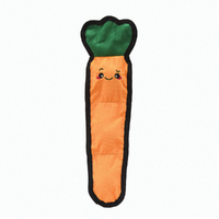 HugSmart Fuzzy Friendz Squeakin Vegetable Carrot Plush Dog Squeaker Toy image
