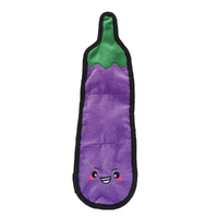 HugSmart Fuzzy Friendz Squeakin Vegetable Eggplant Plush Dog Squeaker Toy image