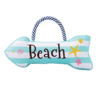 HugSmart Rope Funz Beach Daze Beach Sign Interactive Play Dog Squeaker Toy image