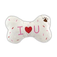 Prestige Pet Snuggle Pals Plush I Love You Bone Dog Squeaker Toy (SPECIAL) image
