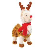 Snuggle Pals Christmas Llama with Antlers Pet Dog Squeaker Toy 28cm image