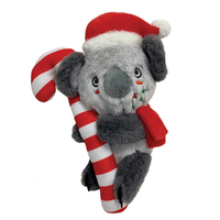 Snuggle Pals Christmas Koala w/ Candy Cane Pet Dog Squeaker Toy image
