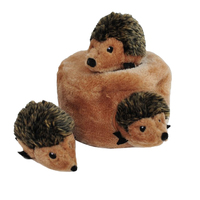 Zippy Paws Zippy Burrow Hedgehog Den Plush Dog Squeaker Toy 16 x 10cm image
