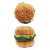 Zippy Paws Nomnomz Hamburger Plush Dog Toy 11 x 11cm image