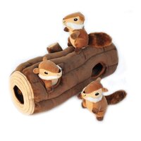 Zippy Paws Zippy Burrow Log w/ 3 Chipmunks Dog Toy image