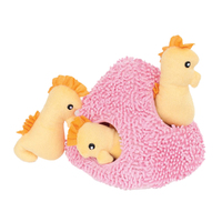 Zippy Paws Zippy Burrow Seahorse N Coral Interactive Dog Squeaker Toy image