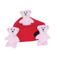 Zippy Paws Zippy Burrow Heart N Bears Interactive Play Dog Squeaker Toy image