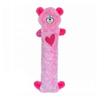 Zippy Paws Jigglerz Pink Bear Plush Dog Squeaker Toy 39 x 14cm image