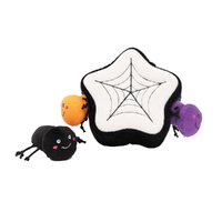 Zippy Paws Halloween Burrow Spider Web Interactive Pet Dog Squeaker Toy image