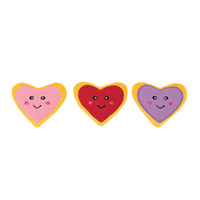 Zippy Paws Miniz Valentines Heart Cookies Dog Squeaker Toy Assorted 3 Pack image