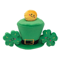 Zippy Paws Zippy Burrow St Patricks Leprechaun Hat Interactive Dog Squeaker Toy image