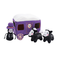 Zippy Paws Halloween Burrow Haunted Carriage Interactive Pet Dog Squeaker Toy image
