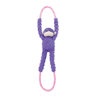 Zippy Paws RopeTugz Monkey Interactive Play Durable Pet Dog Toy Purple image