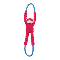 Zippy Paws Ropetugz Monkey Plush Dog Toy Red 71 x 12 x 7cm image