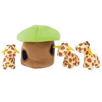 Zippy Paws Burrow Giraffe Lodge Plush Dog Squeaker Toy 20 x 17 x 17cm image