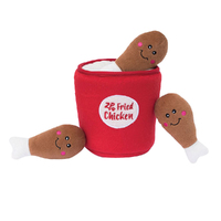 Zippy Paws Zippy Burrow Bucket of Chicken Interactive Pet Dog Squeaker Toy image