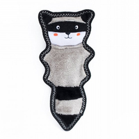 Zippy Paws Z-Stitch Skinny Peltz Raccoon Plush Dog Toy 31.5 x 15cm image