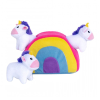 Zippy Paws Unicorn Rainbow Burrow Plush Dog Squeaker Toy 19 x 13cm image