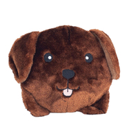 Zippy Paws Squeakie Buns Chocolate Lab Interactive Plush Pet Dog Squeaker Toy image