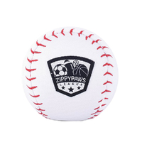 Zippy Paws SportsBallz Baseball Interactive Pet Dog Squeaker Toy 10cm image