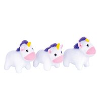 Zippy Paws Miniz Unicorn Plush Dog Toy 3 Pack 5 x 3.5cm image