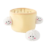 Zippy Paws Zippy Burrow Soup Dumplings Interactive Dog Squeaker Toy image