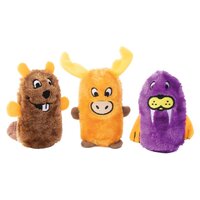 Zippy Paws Squeakie Buddies Beaver Moose & Walrus Plush Dog Toy 3 Pack image