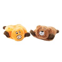 Zippy Paws Squeakie Pads Bear & Moose No Stuffing Plush Dog Toy 2 Pack image