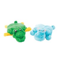 Zippy Paws Squeakie Pads Hippo & Alligator No Stuffing Plush Dog Toy 2 Pack image
