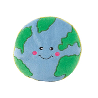 Zippy Paws Squeakie Pattiez Earth Interactive Plush Pet Dog Squeaker Toy image