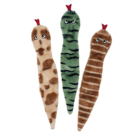 Zippy Paws Skinny Peltz Desert Snake Plush Pet Dog Squeaker Toy image
