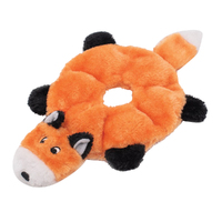 Zippy Paws Loopy Fox Ring Shaped No Stuffing Plush Pet Dog Squeaker Toy image