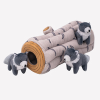 Zippy Paws Zippy Burrow Log Arctic Wolf Interactive Pet Dog Squeaker Toy image