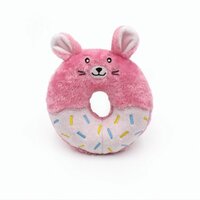 Zippy Paws Donutz Buddies Bunny Plush Dog Squeaker Toy 20.3 x 17.8 x 5.1cm image