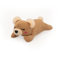 Zippy Paws Snooziez with Shhhqueaker Bear Pet Dog Squeaker Toy image