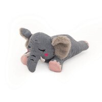 Zippy Paws Snooziez with Shhhqueaker Elephant Pet Dog Squeaker Toy image