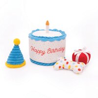 Zippy Paws Zippy Burrow Birthday Cake Interactive Play Dog Squeaker Toy image