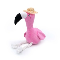 Zippy Paws Playful Pal Freya the Flamingo Interactive Plush Dog Squeaker Toy image