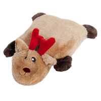 Zippy Paws Squeakie Pads Reindeer No Stuffing Plush Dog Toy 21 x 15cm image