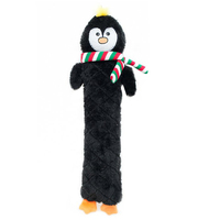 Zippy Paws Holiday Jiggerz Penguin No Stuffing Dog Squeaker Toy 43 x 13cm image