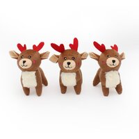 Zippy Paws Holiday Miniz Reindeer Interactive Play Pet Dog Toy 3 Pack image