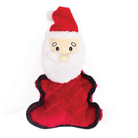 Zippy Paws Holiday Z-Stitch Grunterz Santa Dog Toy 37 x 15cm image