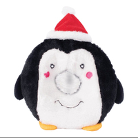 Zippy Paws Holiday Donutz Buddies Penguin Plush Pet Dog Squeaker Toy image