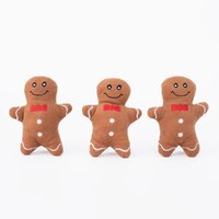 Zippy Paws Holiday Miniz Gingerbread Man Dog Squeaker Toy 3 Pack image